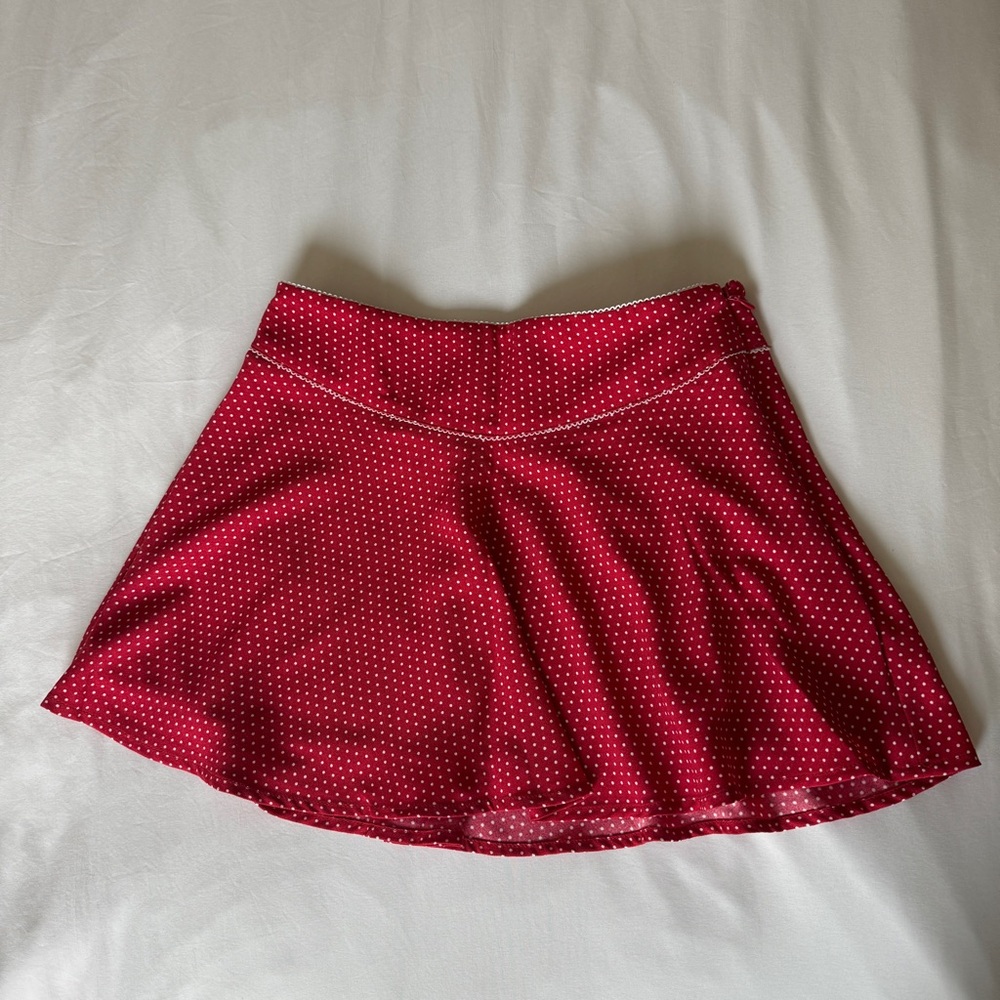 Frankie's Bikinis Red and White Polka Dot Mini Skirt - Picture 6 of 6